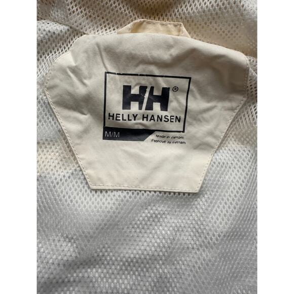 Helly Hansen Vancouver Rain Jacket Cream Beige Women Medium Rain Full Zip Hooded - Picture 2 of 15